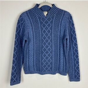 VTG L.L. Bean Blue Cable Knit Sweater S